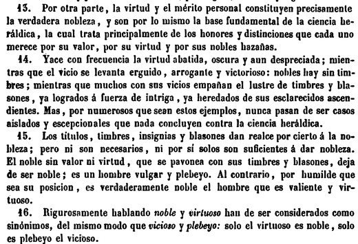 Sobre a Nobreza. "Tratado de Heráldica y Blasón", Página 5. Disponível na Biblioteca.